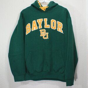 Baylor Bears Men's Green Embroidered Popover Hoodie E5 Sports Sweatshirt Medium